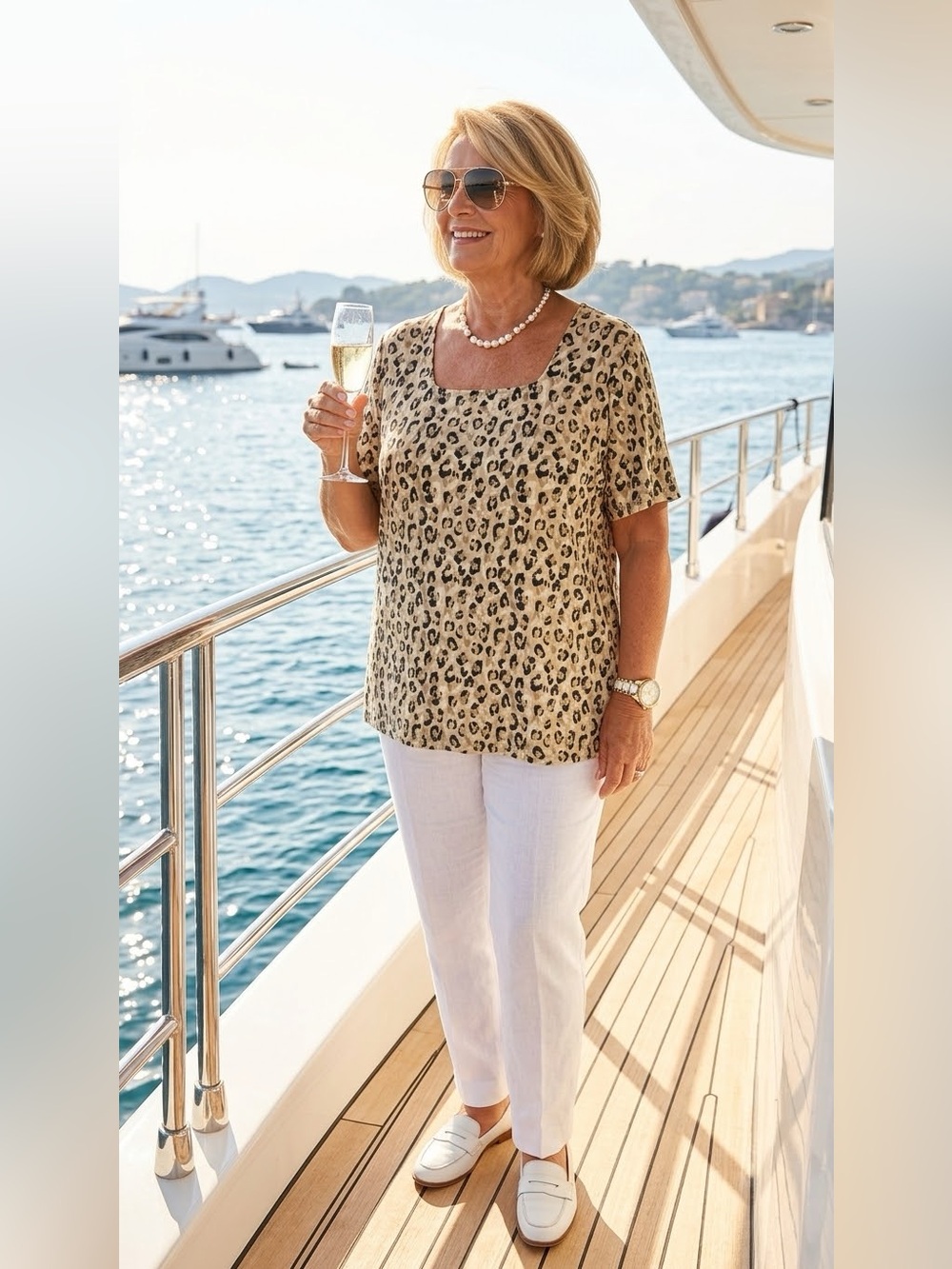 SIZE XL Susan Graver® NEW Liquid Knit Leopard Print Square Neck T-Shirt Top